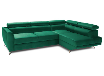 Canapé en forme de L avec espace de rangement et fonction lit