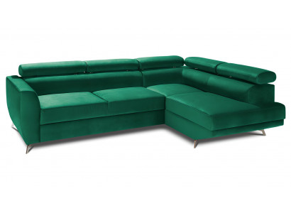 Canapé en forme de L avec espace de rangement et fonction lit