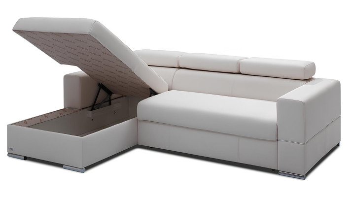 Canapé en L moderne avec fonction lit et espace de rangement