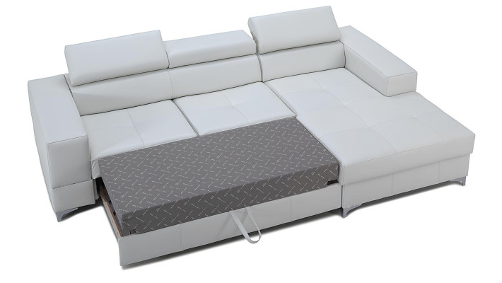 Canapé en tissu en L moderne avec espace de rangement pour lit