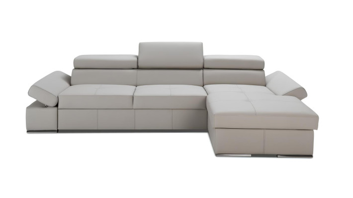 Canapé d'angle moderne avec design, recouvert de 100% cuir