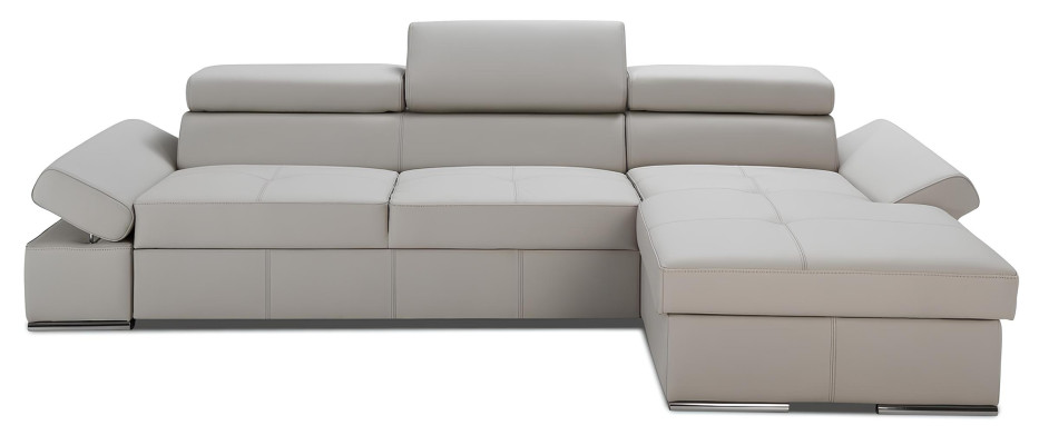 Canapé d'angle moderne avec design, recouvert de 100% cuir
