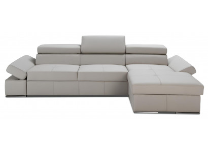 Canapé d'angle moderne avec design, recouvert de 100% cuir