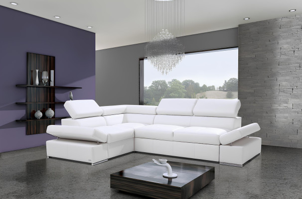 Canapé d'angle moderne en cuir 100%