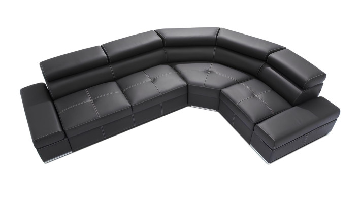 Canapé d'angle moderne convertible en cuir 100%