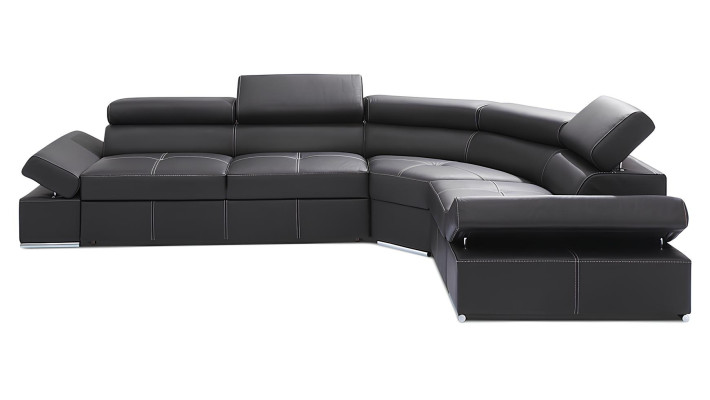 Canapé d'angle moderne convertible en cuir 100%