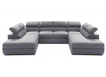 Canapé d'angle avec fonction lit en tissu en U