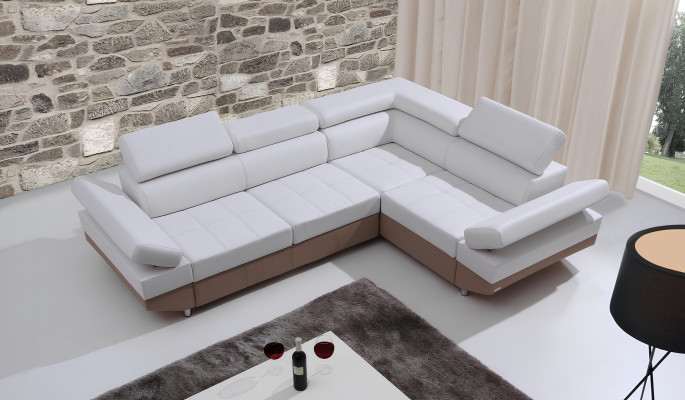 Canapé d'angle moderne avec design paysager, angle, ensemble, rembourré, 100% cuir