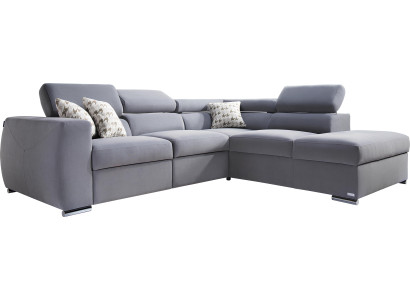 Canapé d'angle en tissu gris moderne