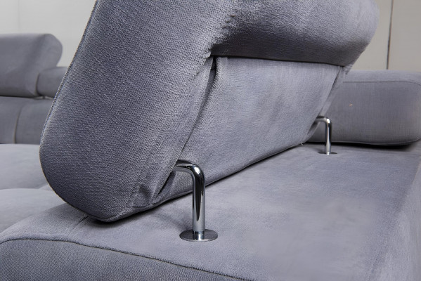 Canapé d'angle en tissu gris moderne