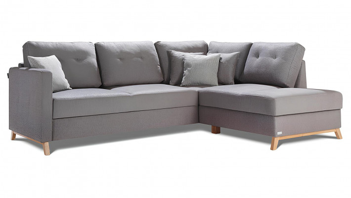 Canapé d'angle en tissu en forme de L avec fonction lit, nouveau canapé d'angle rembourré avec espace de rangement pour le lit