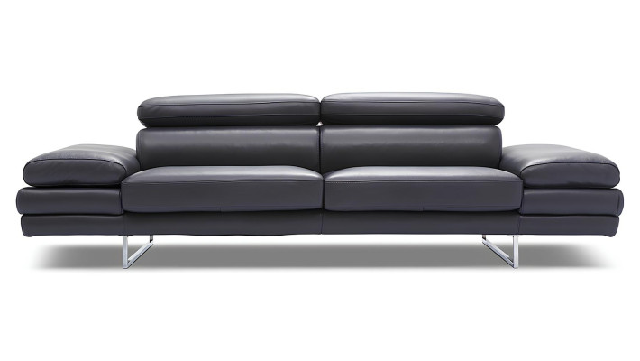 Canapé 2 places en cuir 100% italien avec un design moderne noir