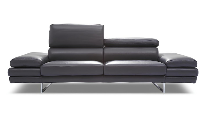 Canapé 2 places en cuir 100% italien avec un design moderne noir