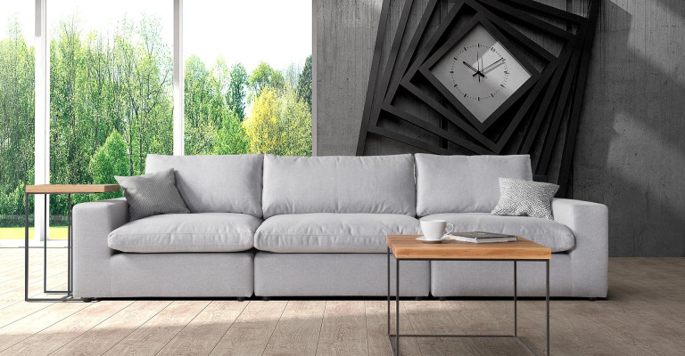 Canapé moderne gris pour 3 personnes