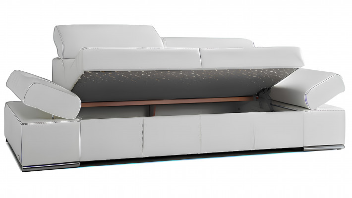 Canapé designer pour 2,5 personnes avec fonction lit en cuir italien 100% neuf