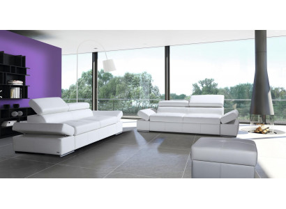 Canapé et fauteuil en cuir 2 pièces moderne