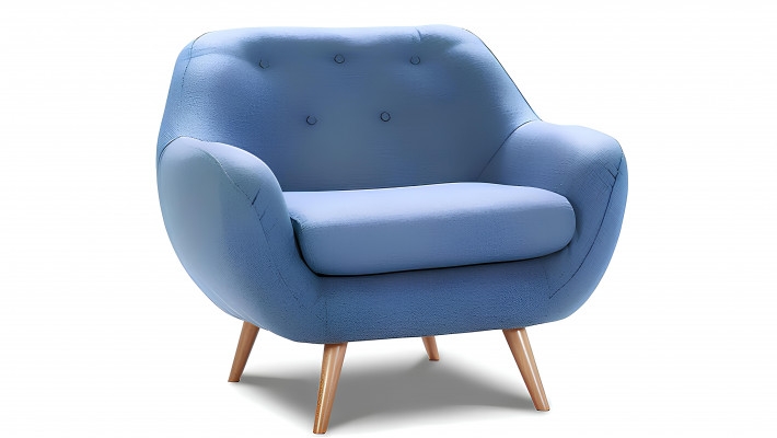 Canapé Chesterfield moderne deux places en tissu bleu
