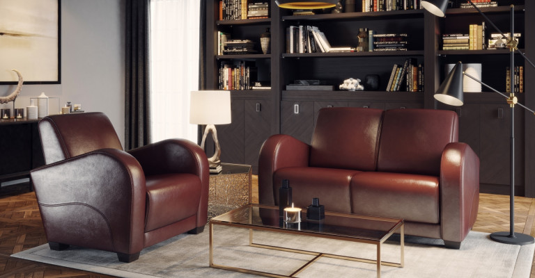 Fauteuil en cuir 100% italien moderne pour le salon