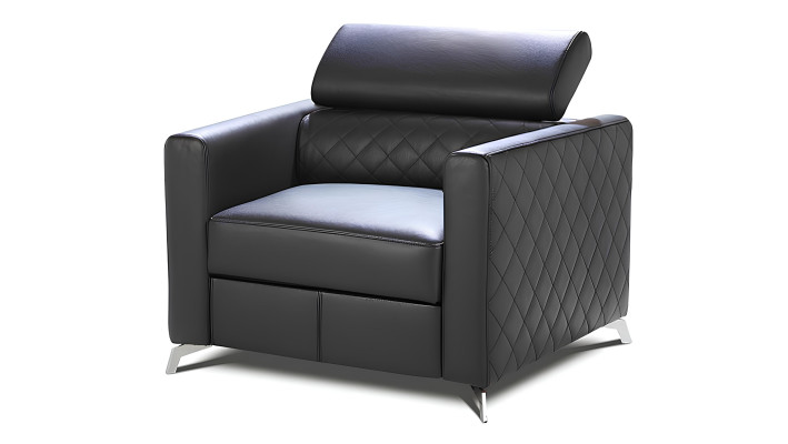 Fauteuil rembourré du designer Relex en cuir 100 % italien lounge 1 place