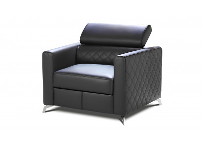 Fauteuil rembourré du designer Relex en cuir 100 % italien lounge 1 place