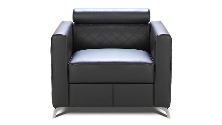 Fauteuil rembourré du designer Relex en cuir 100 % italien lounge 1 place