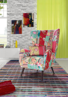 Fauteuil de salon Relex-malliston en tissu cuir