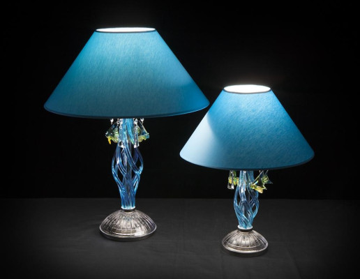 Lampe de table lampe de lustre cristal lampe bleue