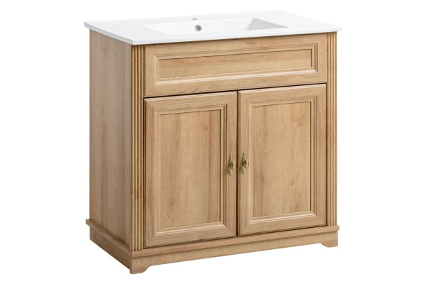 Meuble lavabo mobile de moins de 80 cm en style rustique
