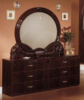 Ensemble de meubles de chambre à coucher de luxe moderne lit 2 tables de nuit 6 pièces en bois