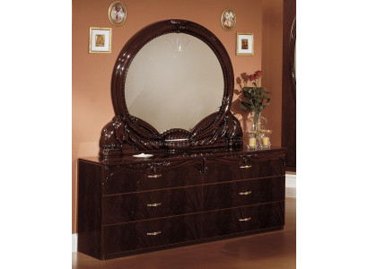 Ensemble de meubles de chambre à coucher de luxe moderne lit 2 tables de nuit 6 pièces en bois
