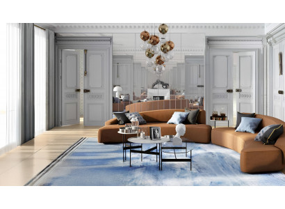 Canapé Canapé d'angle Siège Canapés d'angle Rond Tissu Salon Design Canapés Rembourrage Moderne