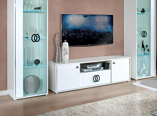Meuble TV mobile Tavolo Armoire Télévision Design Nouveau Blanc 160 cm Moderne Nouveau