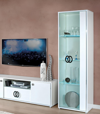 Mobilier de salon rtv 2x Vitrine meubles salon Design tv Moderne Set 3 pièces