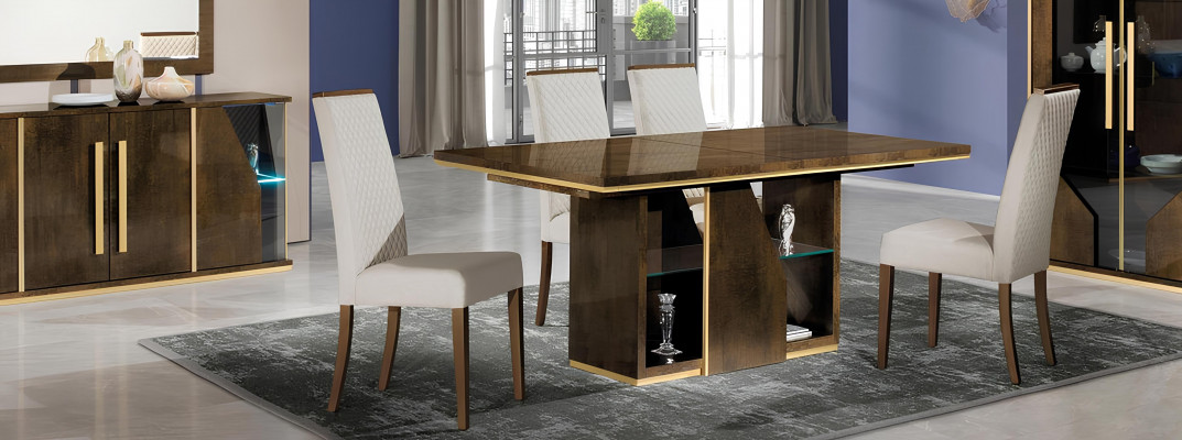 Ensemble de 5 chaises et table à manger en bois moderne