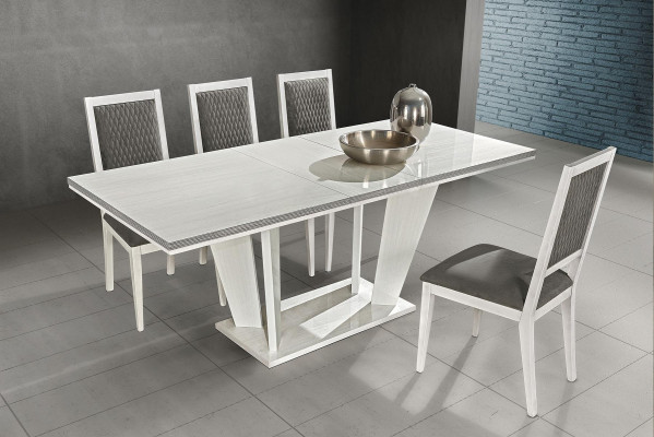 Ensemble de table à manger design moderne luxe tables blanches