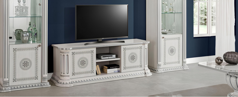 Buffet design RTV pour TV, meuble bas de luxe en bois blanc, nouveau