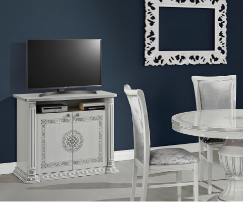 Commode RTV téléviseur brillante basse crédence design étagères TV bois Italie