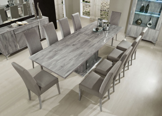 Ensemble de tables et chaises de salle à manger moderne en bois de 9 pièces