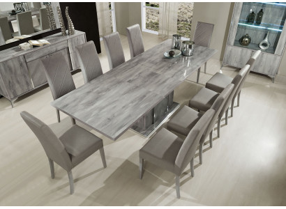 Ensemble de tables et chaises de salle à manger moderne en bois de 9 pièces