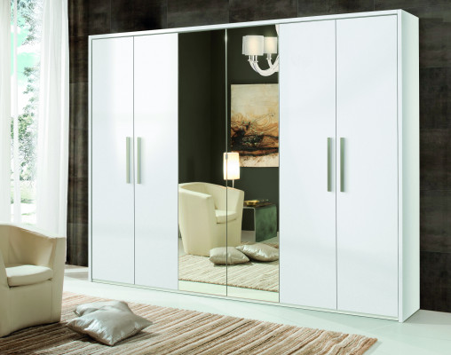 Armoire à 6 portes meubles design miroir neuf