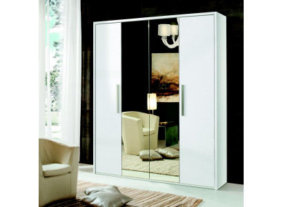 Armoire à 4 portes design meubles en bois armoires blanc miroir