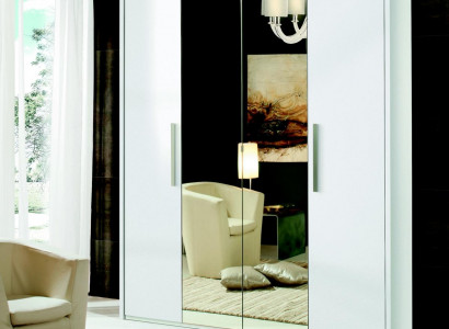 Armoire à 4 portes design meubles en bois armoires blanc miroir