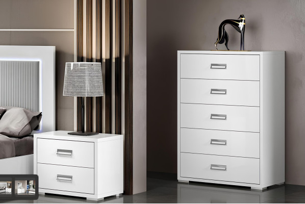 Commode de design de luxe en bois blanc moderne