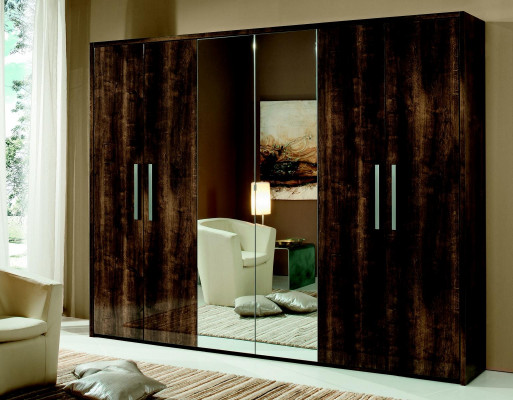 xxl armoire avec 6 portes mobiles design bois luxe miroir nouveau
