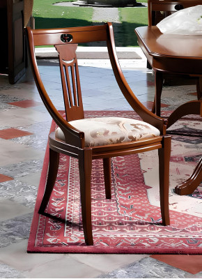 Ensemble de chaises classiques avec revêtement design 4x en bois baroque