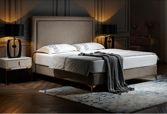 Lit double lit lit lit de luxe lit lit lit lit lit en cuir lit garni de luxe lit design en cuir