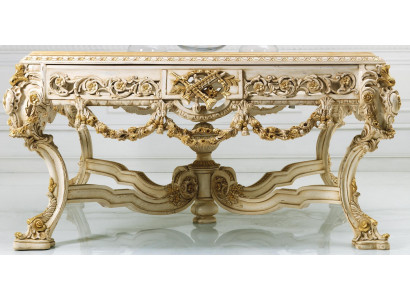 Table à manger en bois massif de style antique
