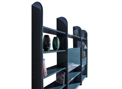 Bibliothèque mobile avec mur de séparation double pour bureau et salon