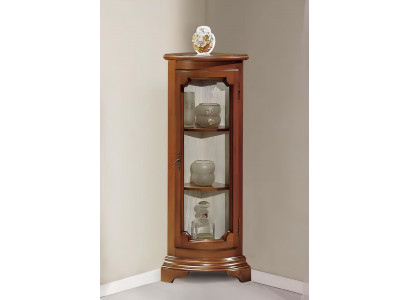Vitrine d'angle classique en verre armoire salon vitrine luxe marron