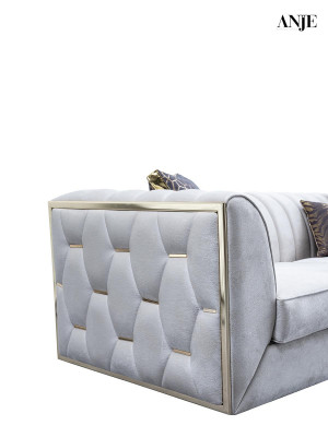 Canapé moderne blanc avec table basse, canapé rembourré pour salon, canapés en tissu